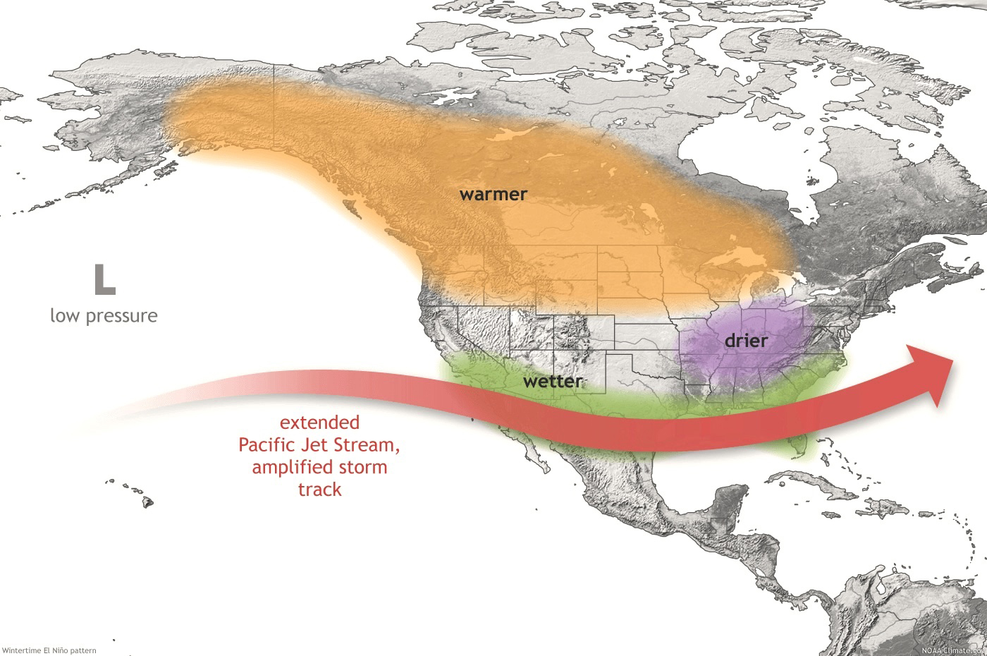 NOAA says El Ninos typically bring cooler and wetter winter weather to Georgia.